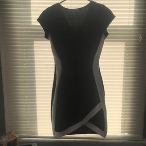 Fitted black and white dress